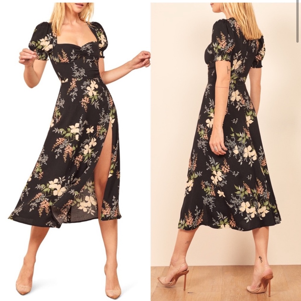 Reformation Lacey Dress Isabella Midi Floral